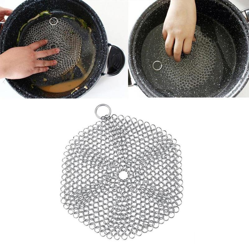 Stainless Steel Cast Iron Chainmail Scrubber
